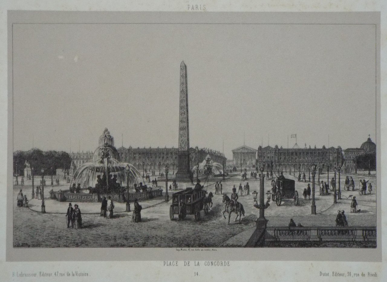 Lithograph - Paris. Place de la Concorde 14 - Collette